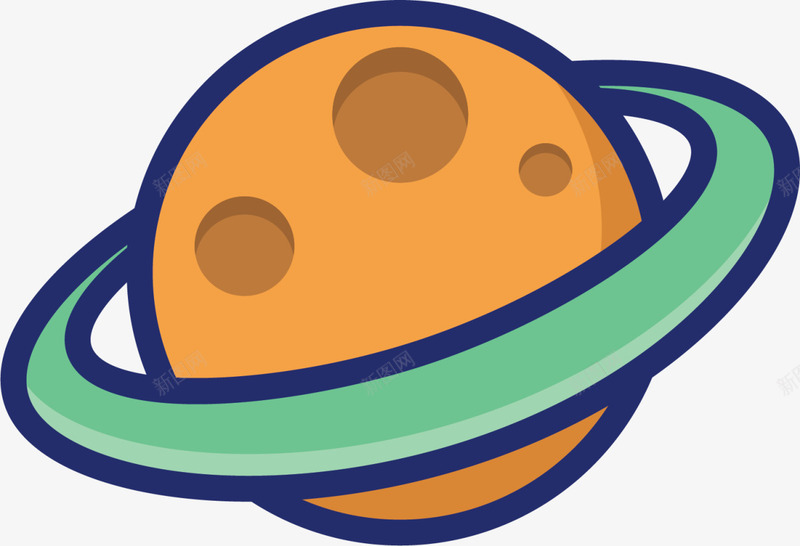 黄色卡通光圈星球png免抠素材_新图网 https://ixintu.com 4月12号 世界航天日 咖啡色星球 太空 宇宙 星球光圈 航空