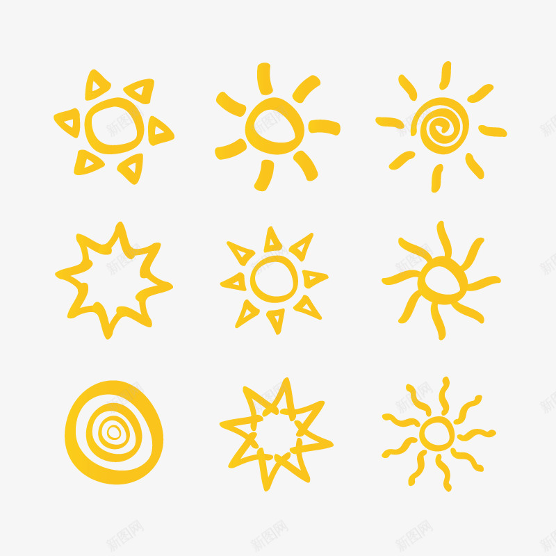 太阳图标png_新图网 https://ixintu.com 卡通 可爱 图标 天气 天气图标 太阳 手绘