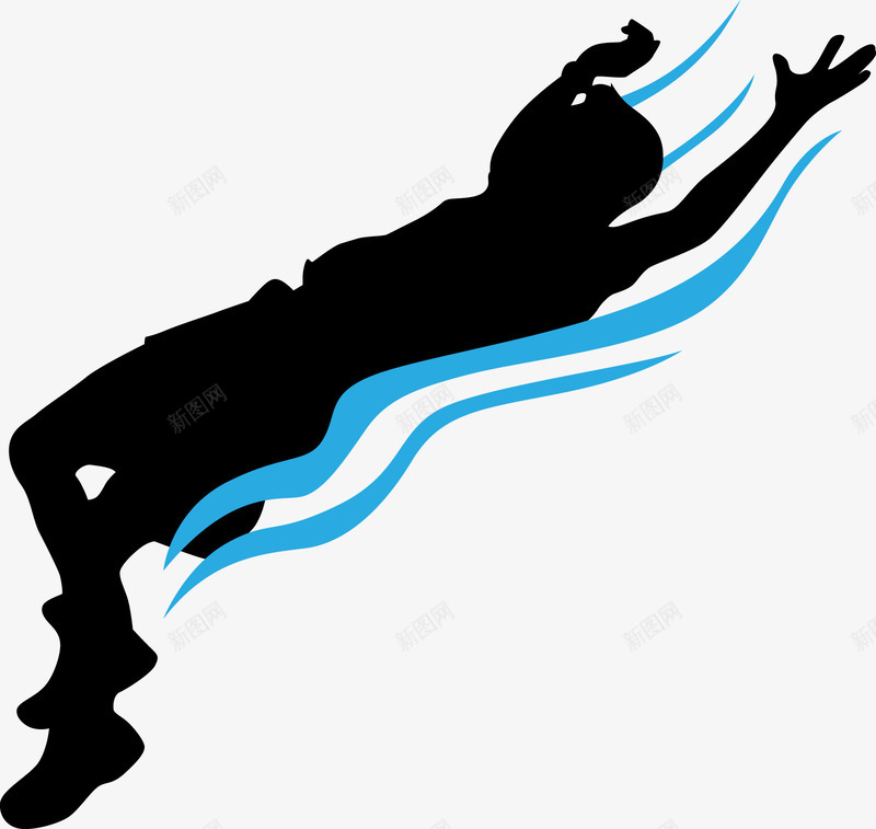 滑落的人像剪影图标png_新图网 https://ixintu.com 人像 剪影 安全 小心地滑 摔倒 标识 滑 滑倒 警示