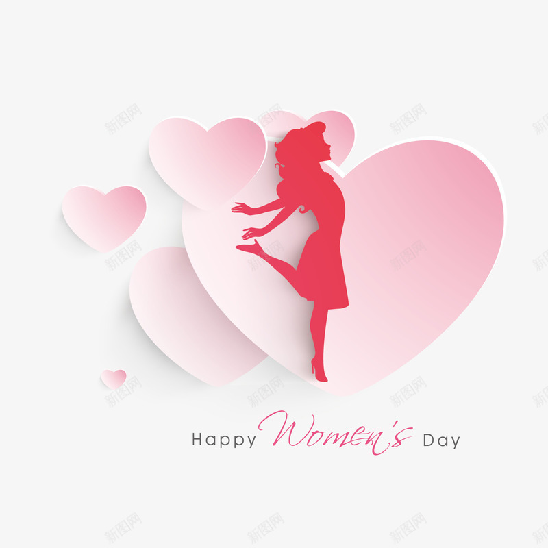 跳跃的女人简笔画png免抠素材_新图网 https://ixintu.com 三八妇女节 妇女剪影 爱心图案 简图 节日 装饰