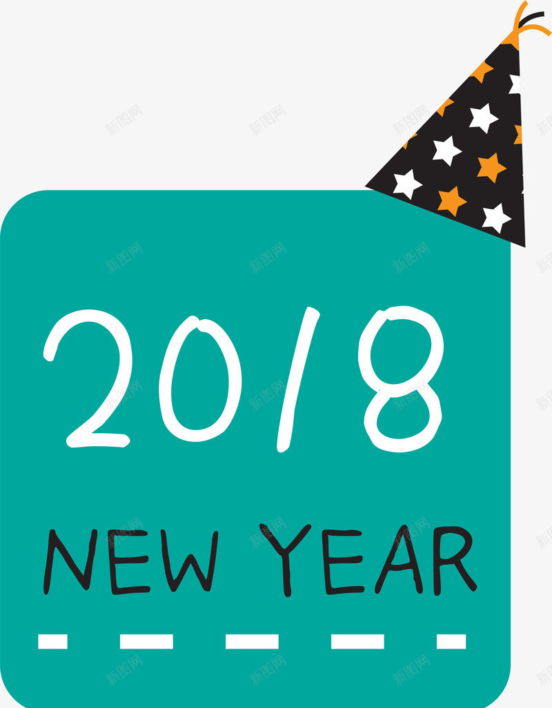 卡通蓝色新年标签png免抠素材_新图网 https://ixintu.com 2018年 卡通 庆祝 标签 狗年 矢量图案 蓝色