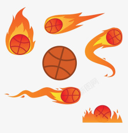 显眼篮球火焰素材
