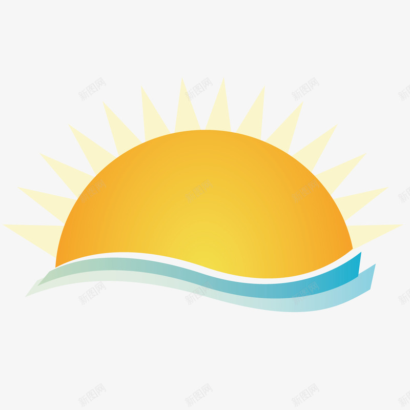 海面初生的太阳png免抠素材_新图网 https://ixintu.com 初生 太阳 海面