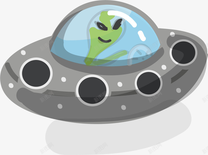 灰色卡通宇宙外星人png免抠素材_新图网 https://ixintu.com UFO 不明飞行物 外星人 太空 太空人 宇宙 宇航 星球 飞碟
