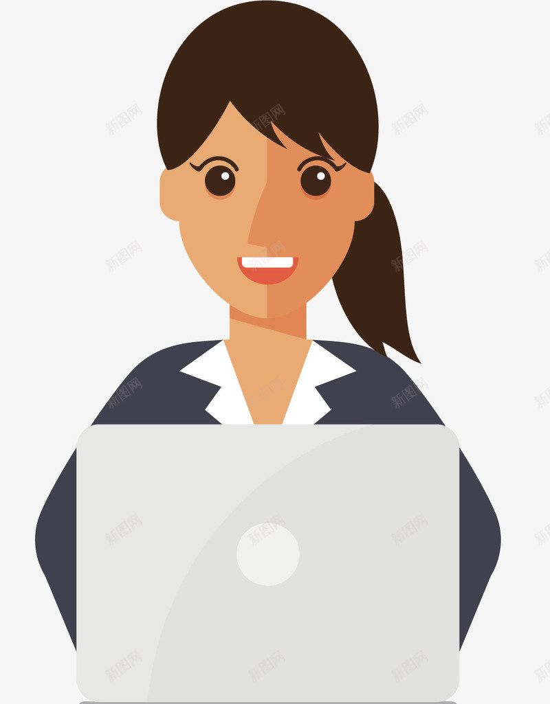 在工作的女人矢量图ai免抠素材_新图网 https://ixintu.com 上班族 女人 电子产品 电脑 白领 科技 网络 矢量图