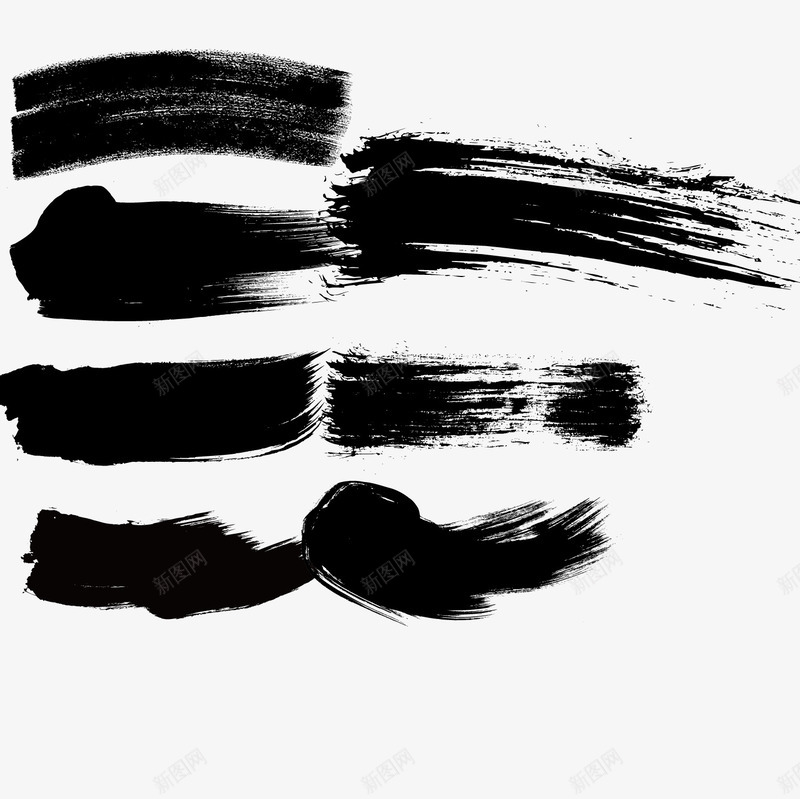 黑色水韵书法笔刷矢量图eps免抠素材_新图网 https://ixintu.com 书法 书法笔刷 墨字 水韵 矢量图 福字书法矢量图 笔刷 黑色