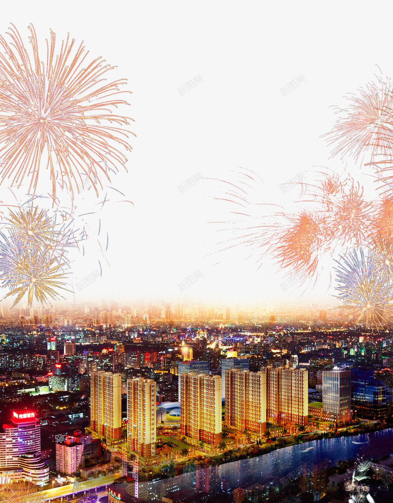 张灯结彩png免抠素材_新图网 https://ixintu.com 庆祝 张灯结彩 都市 都市夜景
