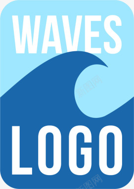 蓝色海浪标识logo矢量图图标图标