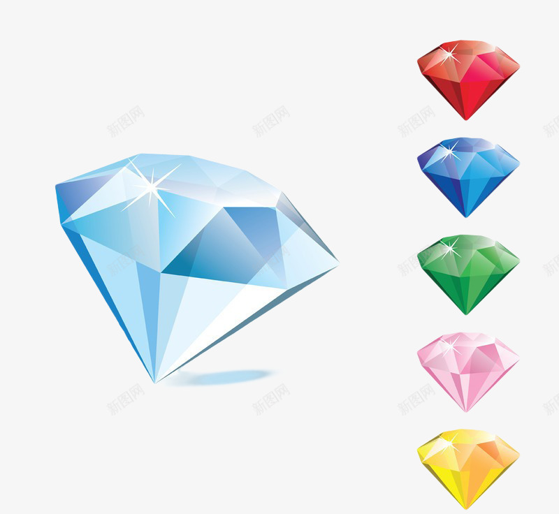 钻石的png免抠素材_新图网 https://ixintu.com PNG 五颜六色 炫富 装饰 闪闪发光