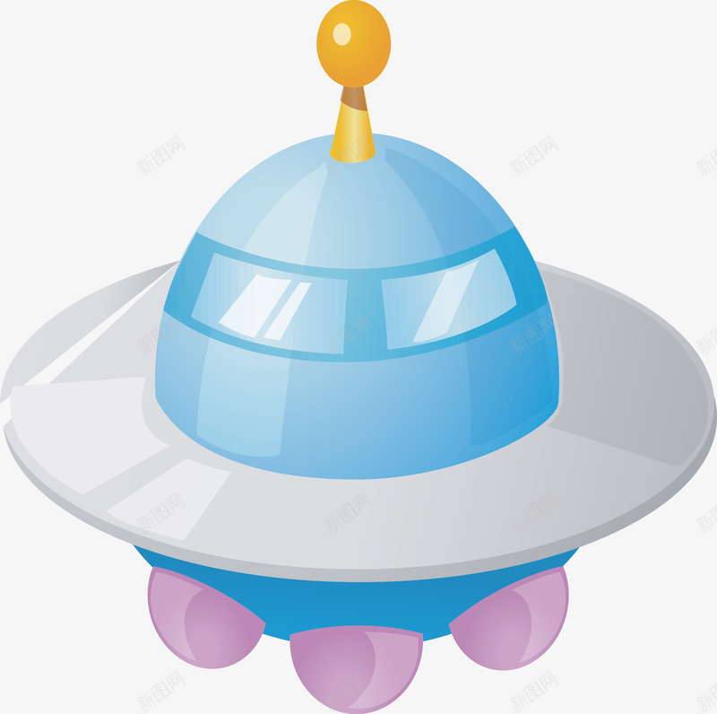 外星飞船png免抠素材_新图网 https://ixintu.com 卡通 外星人 宇宙飞船矢量 飞船