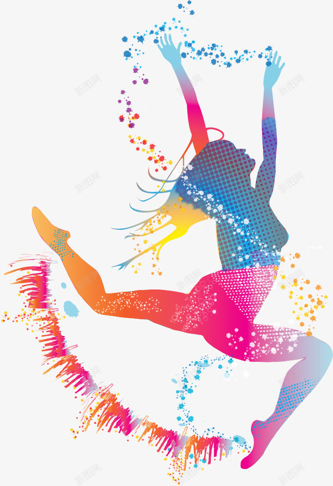 跳舞的彩色人物矢量图ai免抠素材_新图网 https://ixintu.com 人物 卡通人物 女人 彩色人物 矢量人物 跳舞 矢量图