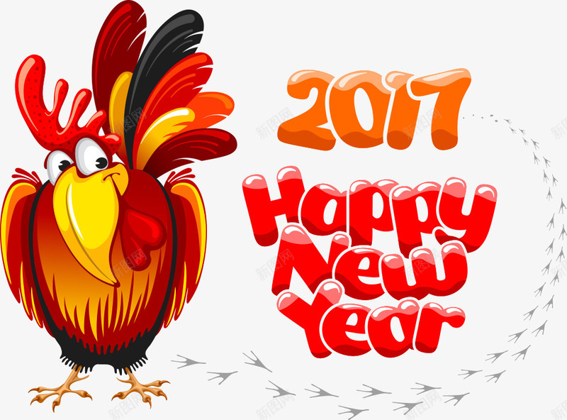 2017庆祝大公鸡png免抠素材_新图网 https://ixintu.com 2017 2017年 2017新年快乐 2017鸡年 庆祝大公鸡 新年 新年快乐 鸡年