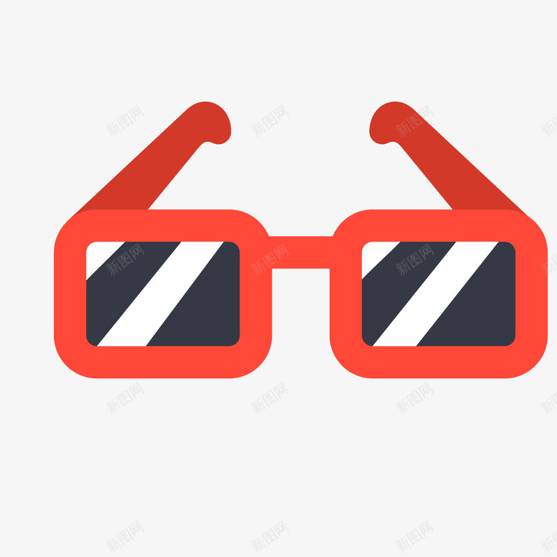 红黑色的太阳眼镜矢量图ai免抠素材_新图网 https://ixintu.com 太阳眼镜 日常 白色 红色 红色太阳眼镜 黑色 矢量图