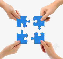 蓝色拼图png免抠素材_新图网 https://ixintu.com 手持 拼图 方块 蓝色