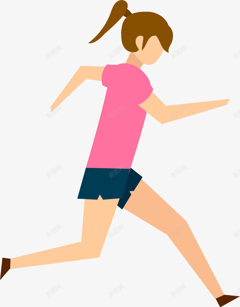 马拉松跑步的女人插画png免抠素材_新图网 https://ixintu.com 人物插画 奔跑 女人插画 慢跑 跑步的女人 马拉松