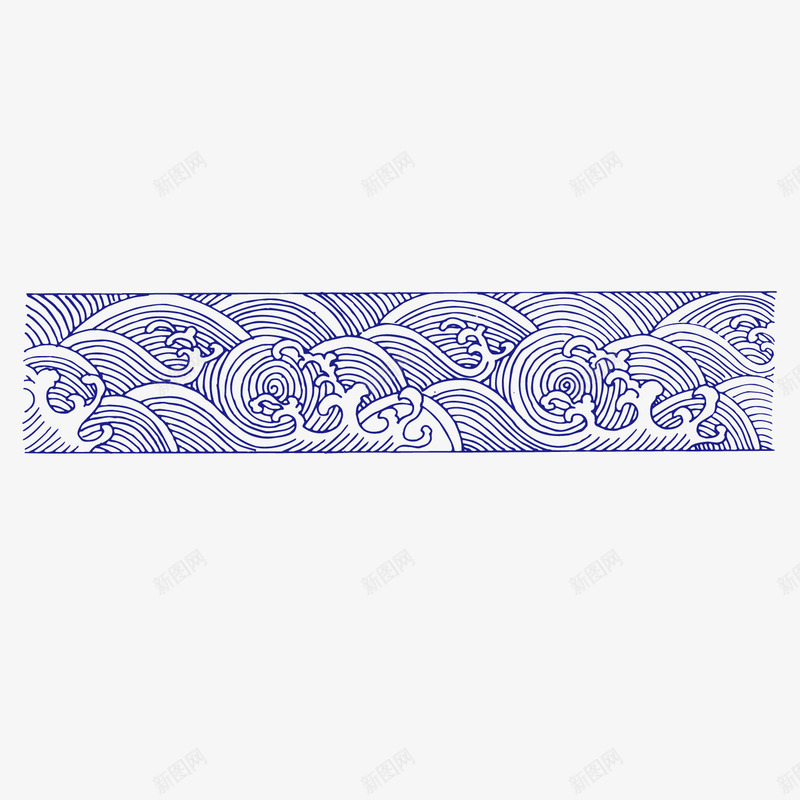 波浪线边框蓝色海浪复古png免抠素材_新图网 https://ixintu.com 复古 波浪线 波浪线边框 海浪 蓝色 边框