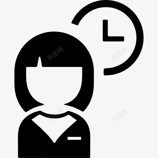 办公室秘书图标png_新图网 https://ixintu.com 办公室助理 文员 时钟的人 秘书的女人