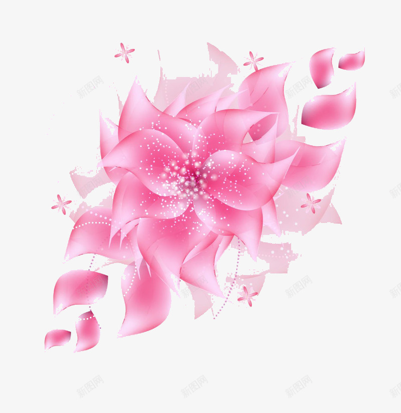 牡丹png免抠素材_新图网 https://ixintu.com 牡丹 粉色 绚丽 花