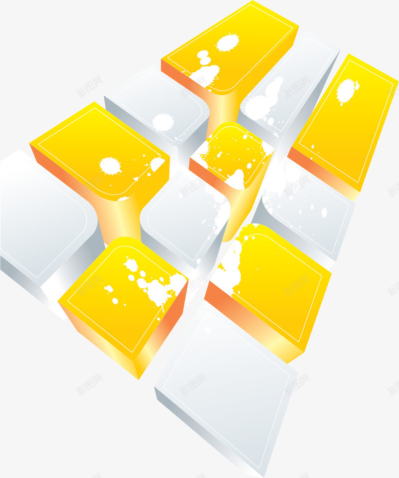 黄色立体方块装饰背景png免抠素材_新图网 https://ixintu.com 方块背景 立体方块 立体背景 背景矢量 装饰矢量 装饰背景 黄色 黄色立体