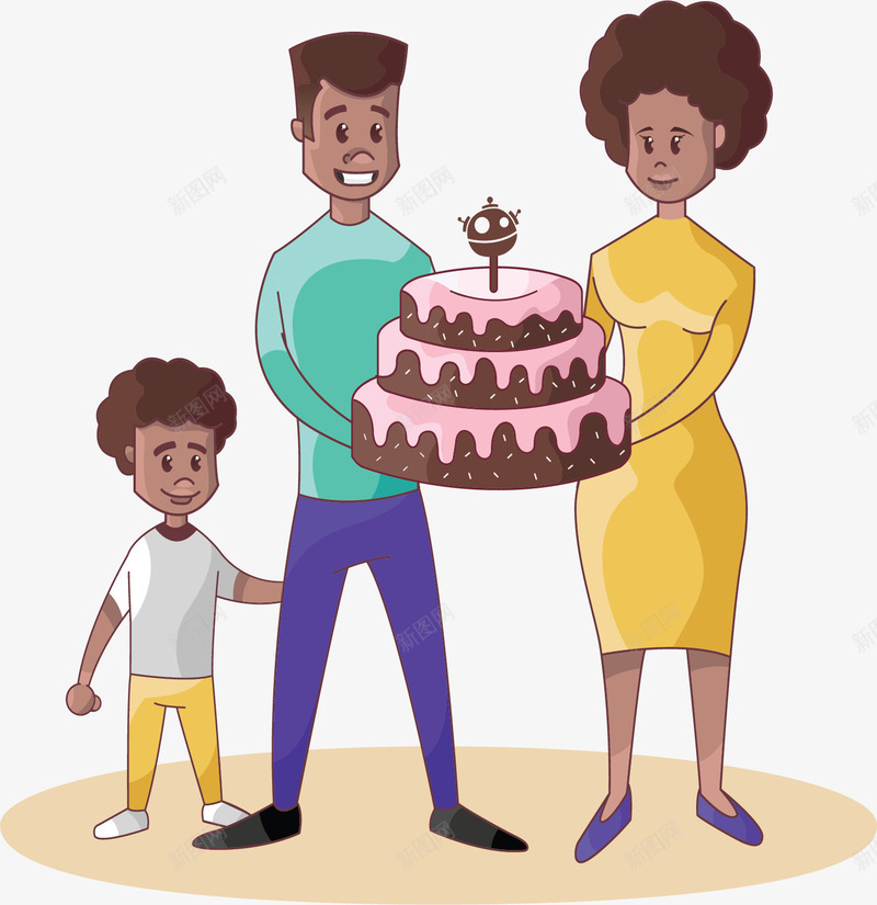 一家三口人庆祝生日矢量图ai免抠素材_新图网 https://ixintu.com 家庭活动 庆祝生日 生日派对 生日蛋糕 矢量png 过生日 矢量图
