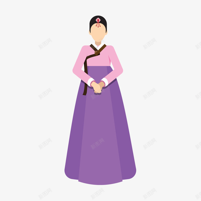 韩国女人矢量图ai免抠素材_新图网 https://ixintu.com 女人 紫色 韩国 矢量图