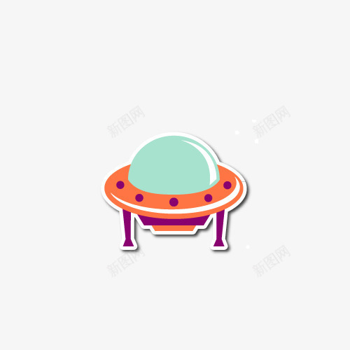 卡通宇宙飞船png免抠素材_新图网 https://ixintu.com 卡通 卡通画 宇宙飞船 矢量装饰 装饰