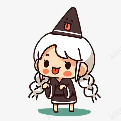 白无常png免抠素材_新图网 https://ixintu.com 小女孩 白无常 笔刷 素材