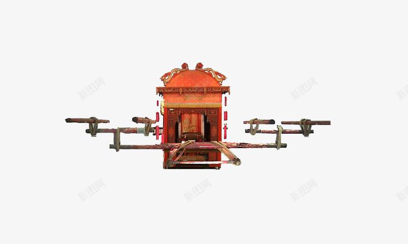明清古典婚庆花轿png免抠素材_新图网 https://ixintu.com 古典家具 明清 花轿 轿子
