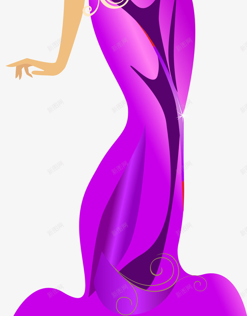 拿着酒杯的女人png免抠素材_新图网 https://ixintu.com 女人 礼服 紫色 酒杯 长裙