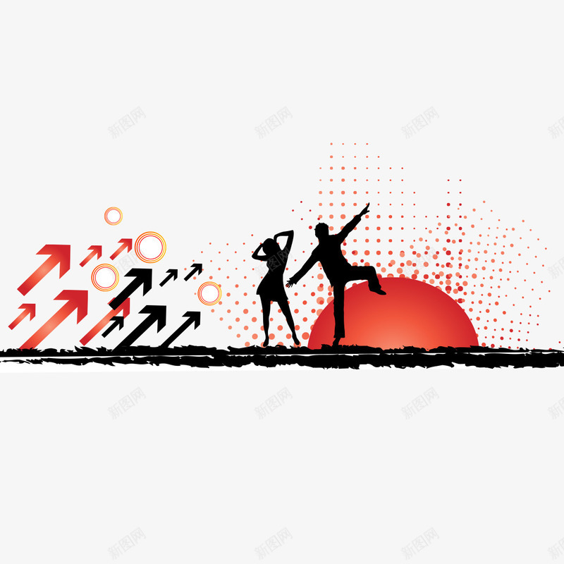 挥舞着的男女psd免抠素材_新图网 https://ixintu.com 太阳升起 男女 舞蹈 舞蹈跳舞培训班招生 跳舞 跳舞的男女