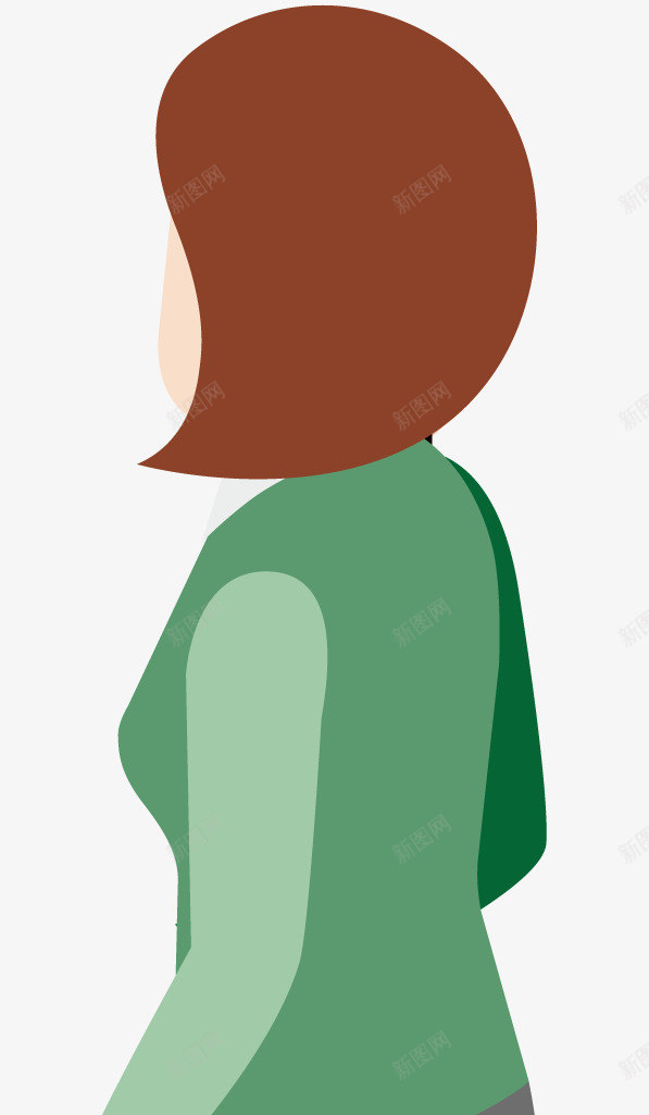 手绘人物插画矢量图ai免抠素材_新图网 https://ixintu.com 人物插画 商务 女人 矢量人物 背影 矢量图