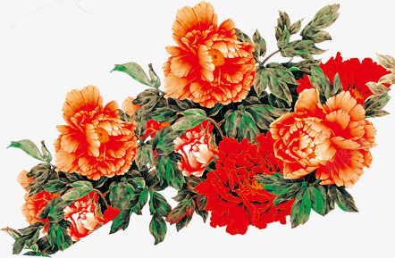 复古牡丹花psd免抠素材_新图网 https://ixintu.com 复古 底纹 植物 牡丹花