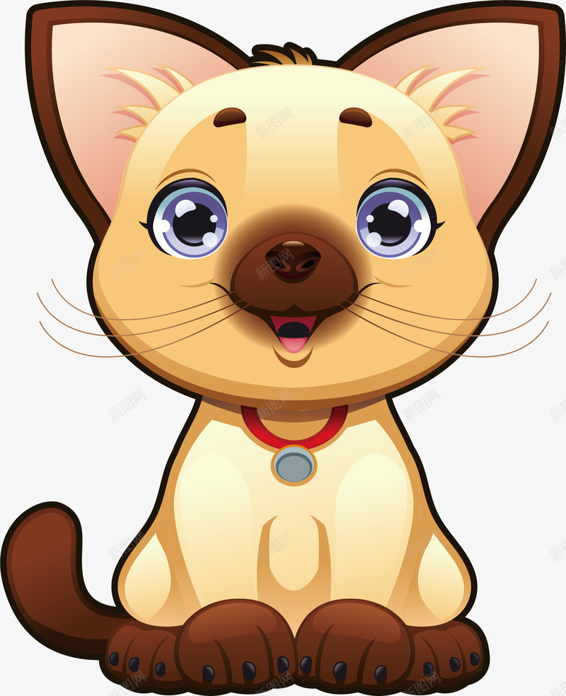 大耳朵萌猫矢量图ai免抠素材_新图网 https://ixintu.com 卡通手绘 可爱 大耳朵 美丽 胡须 萌猫 矢量图