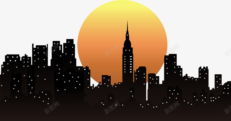 日出png免抠素材_新图网 https://ixintu.com 城市 太阳 日出