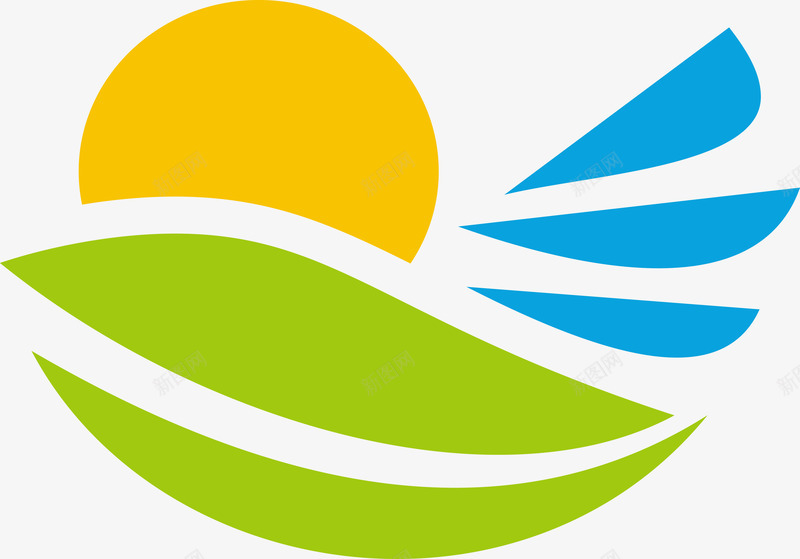 商务logo图标png_新图网 https://ixintu.com logo 商务 太阳 河水 矢量素材