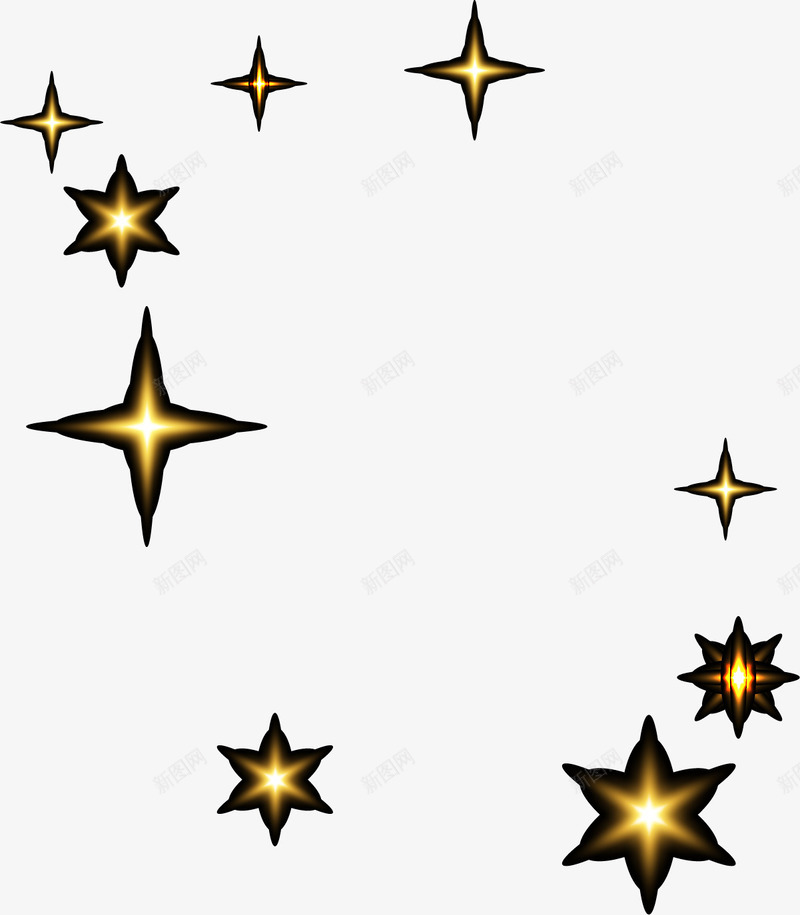 卡通黄色星星png免抠素材_新图网 https://ixintu.com 免抠PNG 六角形 卡通 星星 简约 闪光 黄色