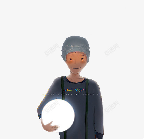 中秋png免抠素材_新图网 https://ixintu.com 圆月 抱月亮 晚安 男孩