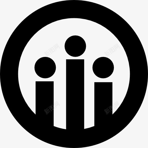 三个人在一圈图标png_新图网 https://ixintu.com 三圈 人 商业 标志 标识 点 符号 线