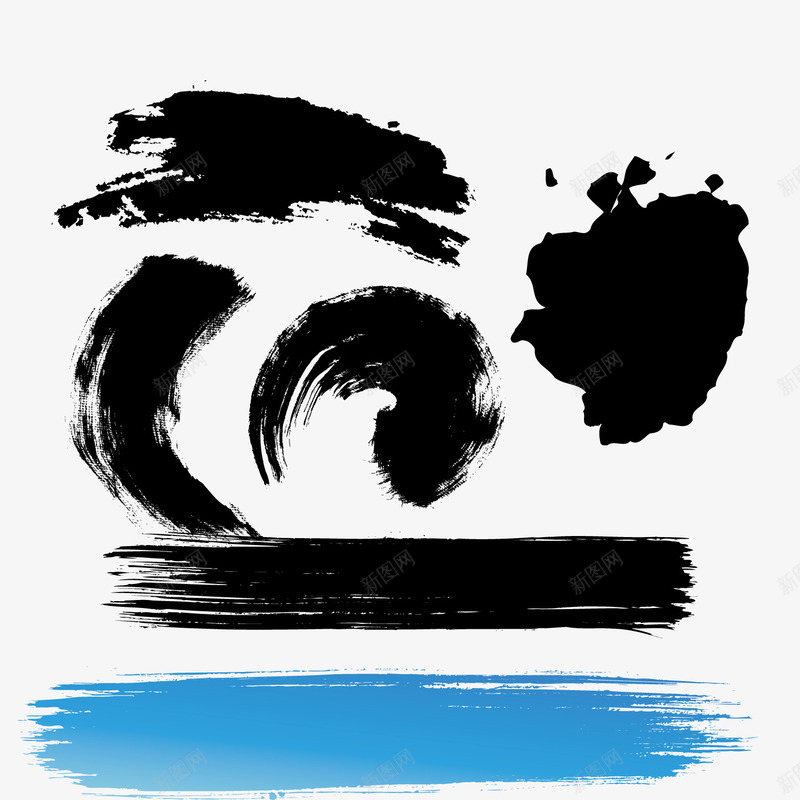水韵书法笔刷矢量图eps免抠素材_新图网 https://ixintu.com 书法 书法笔刷 墨字 水韵 矢量图 福字书法矢量图 笔刷