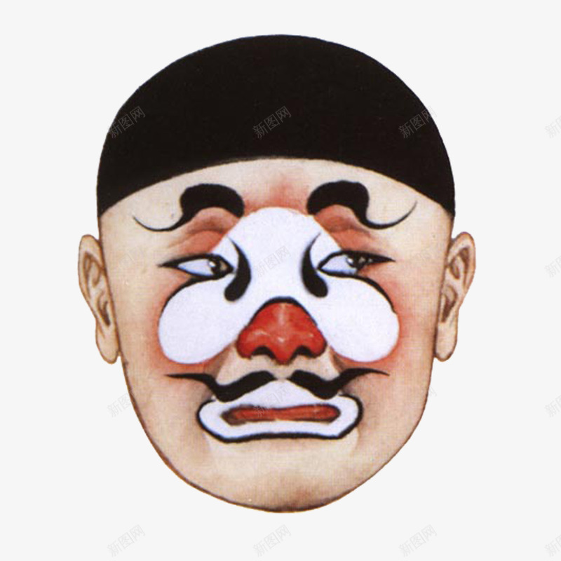 京剧丑角脸谱png免抠素材_新图网 https://ixintu.com 中国风 京剧 京剧脸谱 传统 古典 脸谱