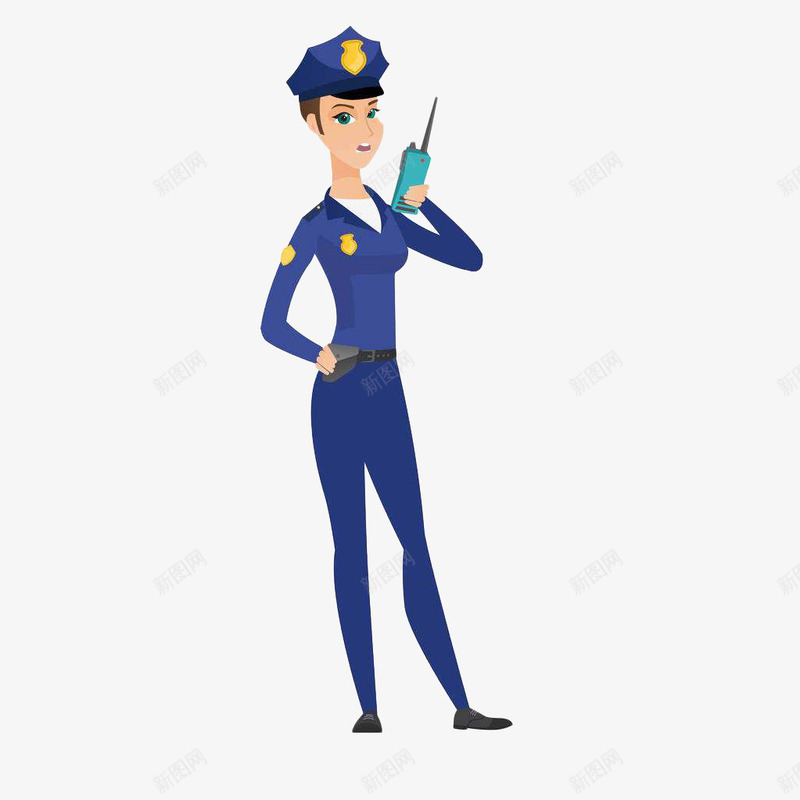 卡通拿着对讲机的女保安png免抠素材_新图网 https://ixintu.com 保安 保安卡通 保安员 制服 卡通 叉腰 女人 对讲机 插画 职业 警察