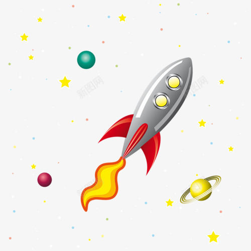 火箭png免抠素材_新图网 https://ixintu.com 太空 宇宙 航天工具