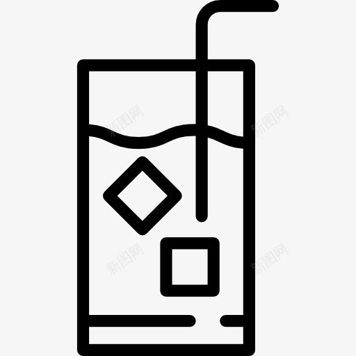 冰饮图标png_新图网 https://ixintu.com 冰块 吸管 酒 食品 饮料