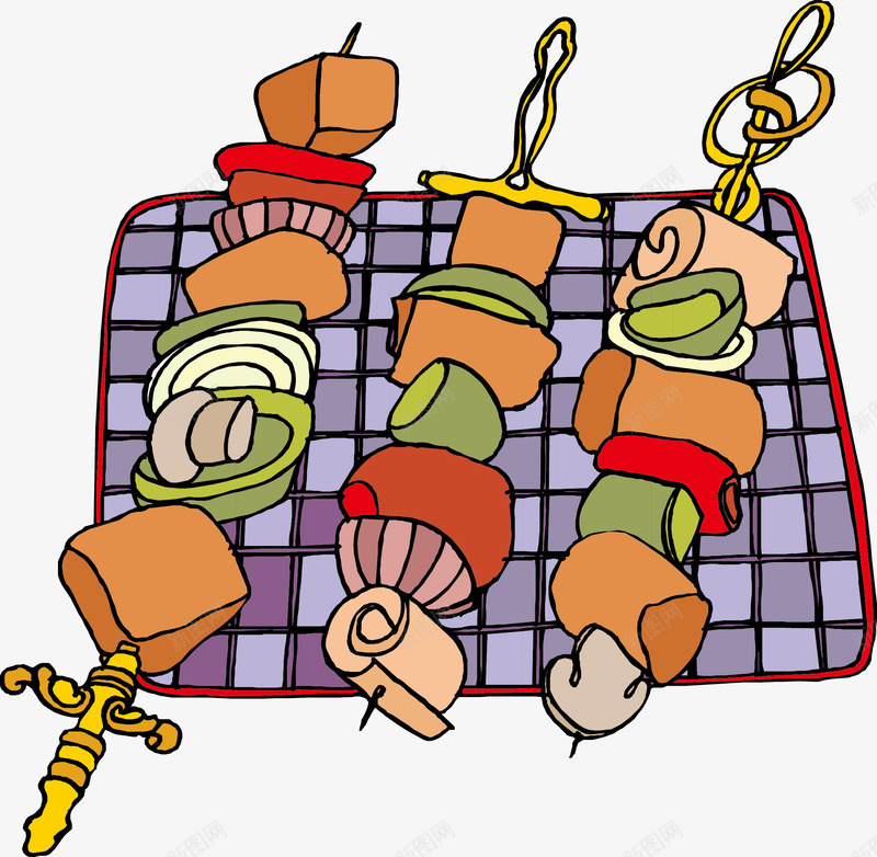 香喷喷的烤肉矢量图ai免抠素材_新图网 https://ixintu.com 庆祝 烤肉 聚会 香喷喷 矢量图