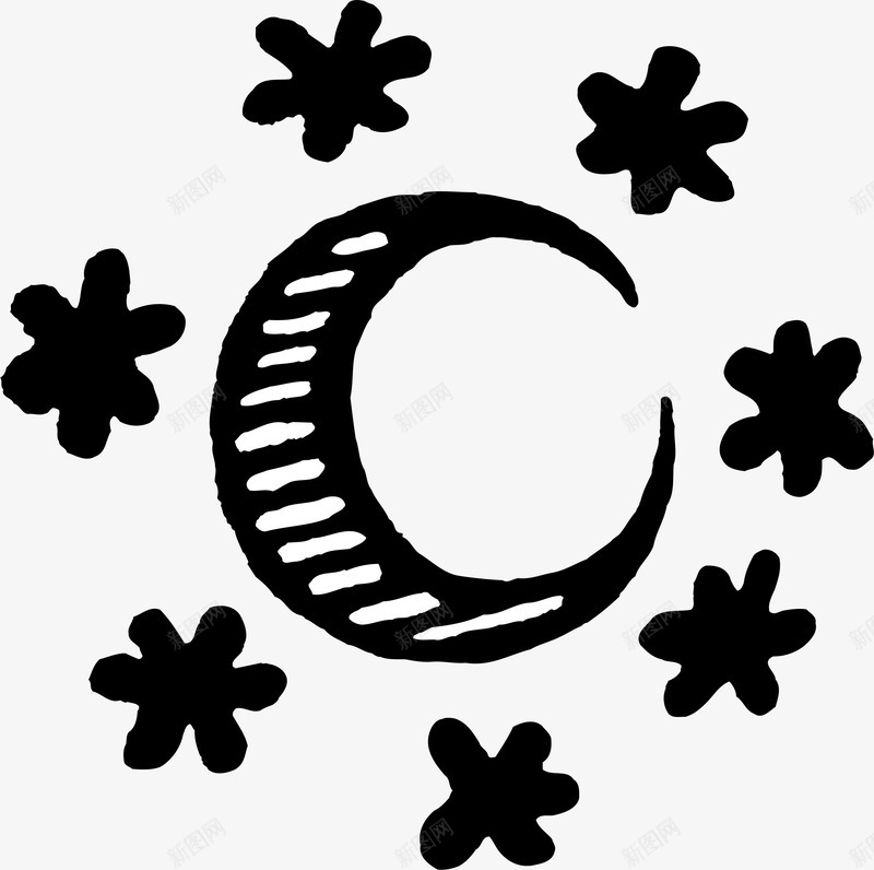 星星月亮矢量图eps免抠素材_新图网 https://ixintu.com 扁平化 扁平化月亮 扁平化月亮透明 星星 月牙 绘画 透明月亮 矢量图