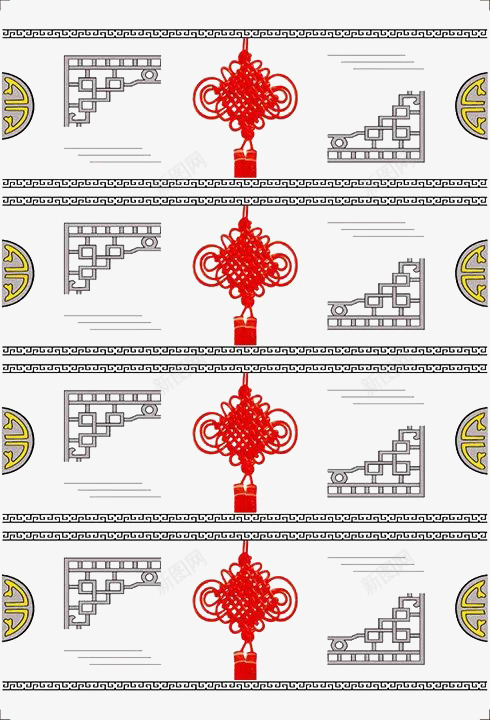 红色中国结几何png免抠素材_新图网 https://ixintu.com 热情 美丽 边框 鲜艳