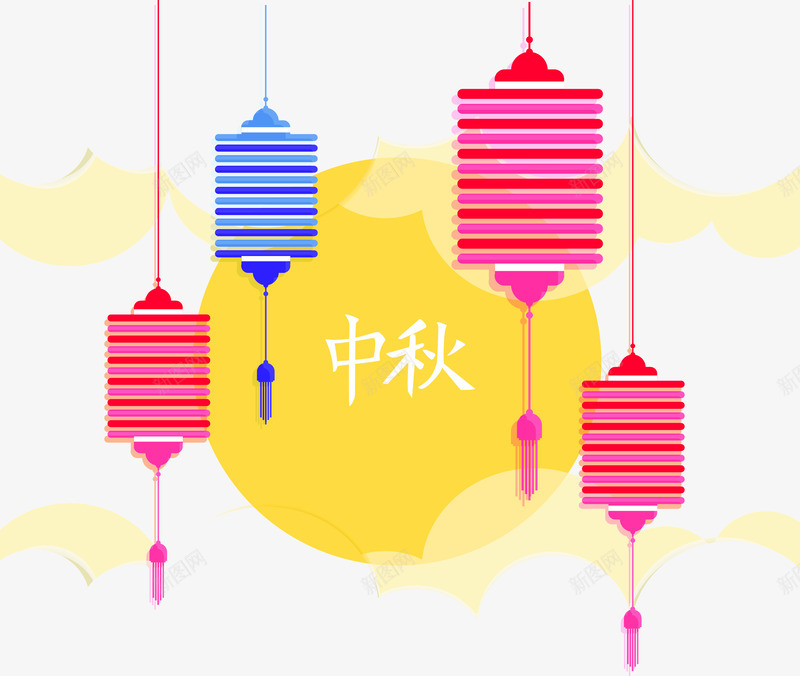 中国灯笼矢量图eps免抠素材_新图网 https://ixintu.com 中国节日快乐 假日 庆祝贺卡 节日问候 矢量图