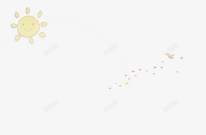 卡通太阳花瓣png免抠素材_新图网 https://ixintu.com 可爱 小太阳 花飘落 风 飘花