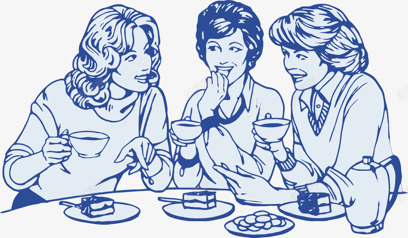 吃东西矢量图ai免抠素材_新图网 https://ixintu.com 吃东西 喝茶 女人 妈妈 矢量图