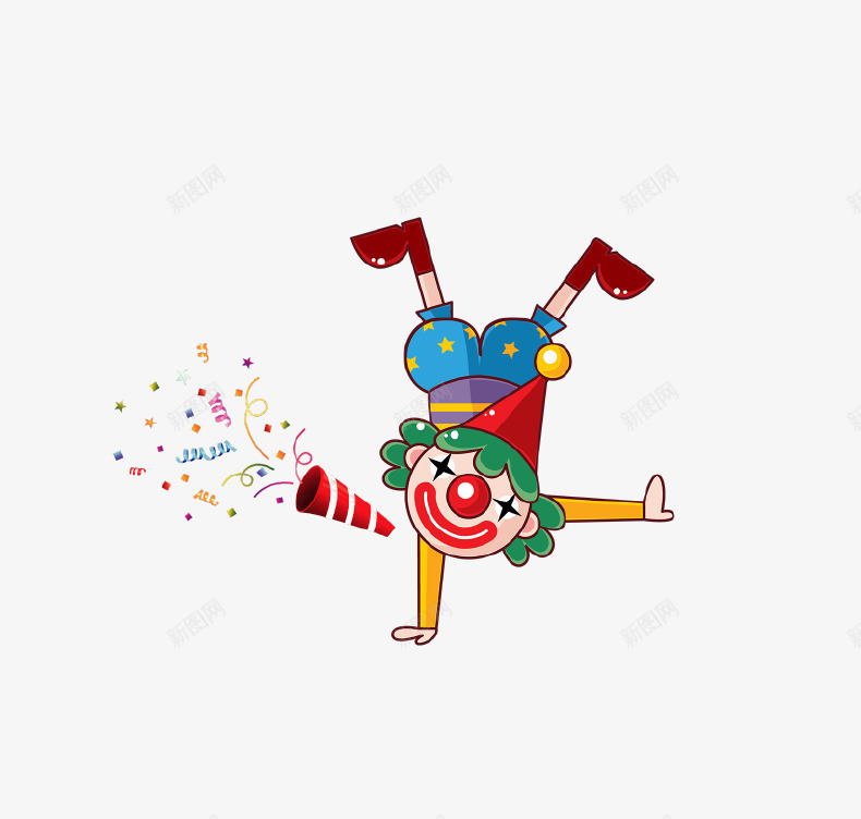 卡通手绘倒立的小丑psd免抠素材_新图网 https://ixintu.com joker 倒立 倒立的人 单手倒立 卡通手绘 小丑 庆祝 愚人节 整蛊 杂技 节日